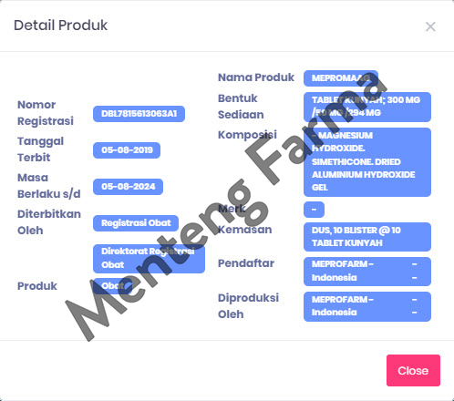 Mepromaag 10 Tablet - Obat Maag dan Nyeri Lambung - Menteng Farma