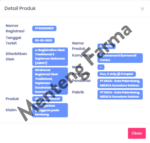 Redacid 250 mg 6 Kaplet - Meringankan Gangguan Pada Lambung - Menteng Farma