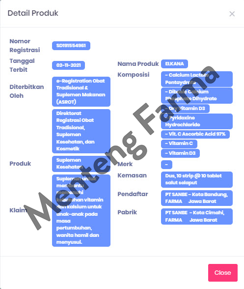 Elkana 10 Tablet - Multivitamin dan Suplemen - Menteng Farma