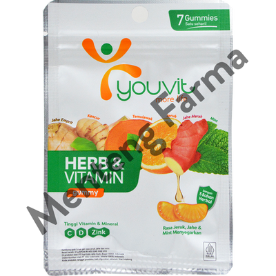 Youvit Herb & Vitamin 7 Gummies - Vitamin Kesehatan Tubuh - Menteng Farma