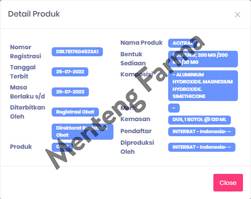 Acitral Sirup 120 mL - Obat Asam Lambung dan Maag - Menteng Farma