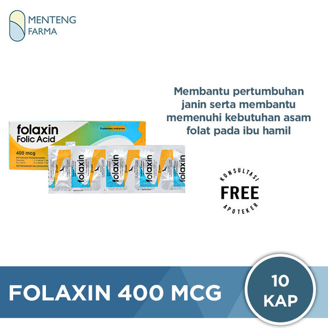 Folaxin 400 mcg 10 Kaplet - Suplemen Ibu Hamil - Menteng Farma