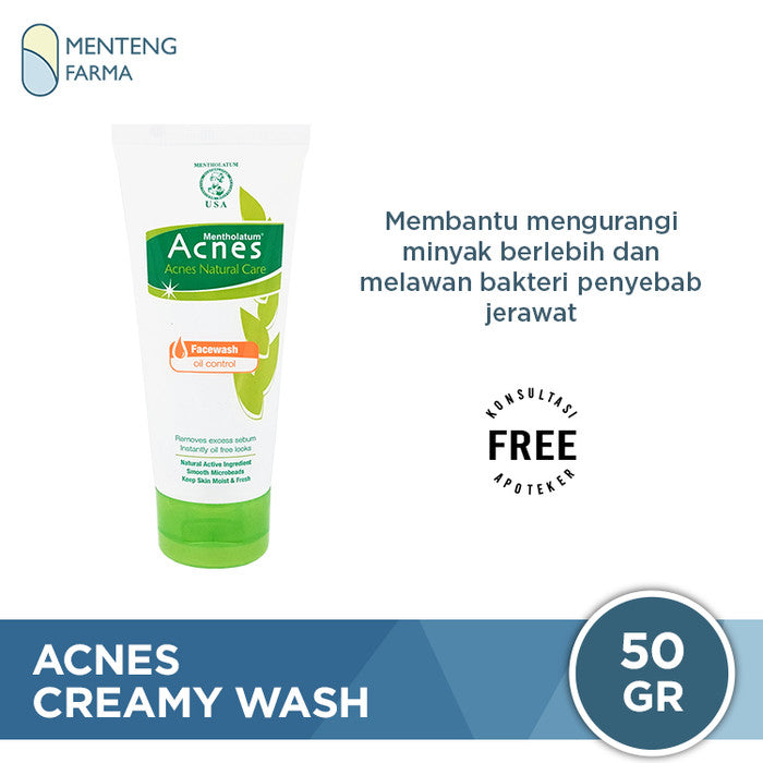 Acnes Creamy Wash 50 Gr - Melawan Bakteri Penyebab Jerawat