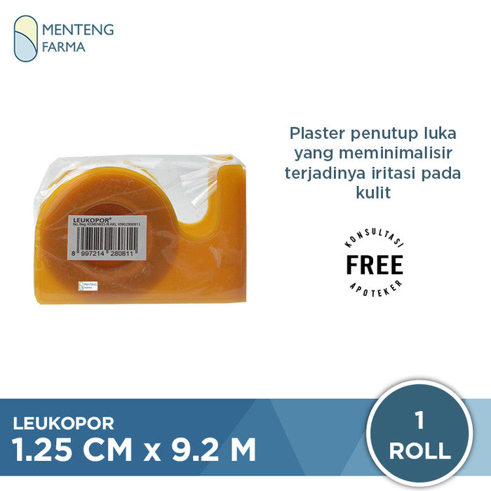 Leukopor 2.5 CM x 9.2 M - Plaster Kertas Untuk Luka - Menteng Farma