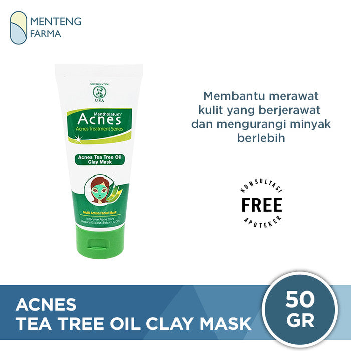 Acnes Tea Tree Oil Clay Mask 50 Gr - Masker Kulit Berjerawat