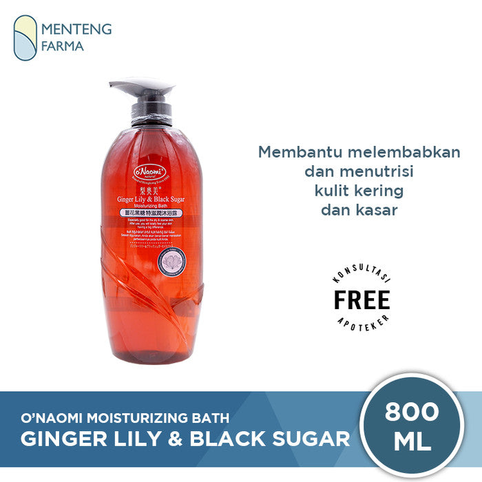 O'Naomi Ginger Lily & Black Sugar Moisturizing Bath 800 mL - Sabun Pelembab Kulit Kering dan Kasar - Menteng Farma