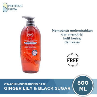 O'Naomi Ginger Lily & Black Sugar Moisturizing Bath 800 mL - Sabun Pelembab Kulit Kering dan Kasar - Menteng Farma