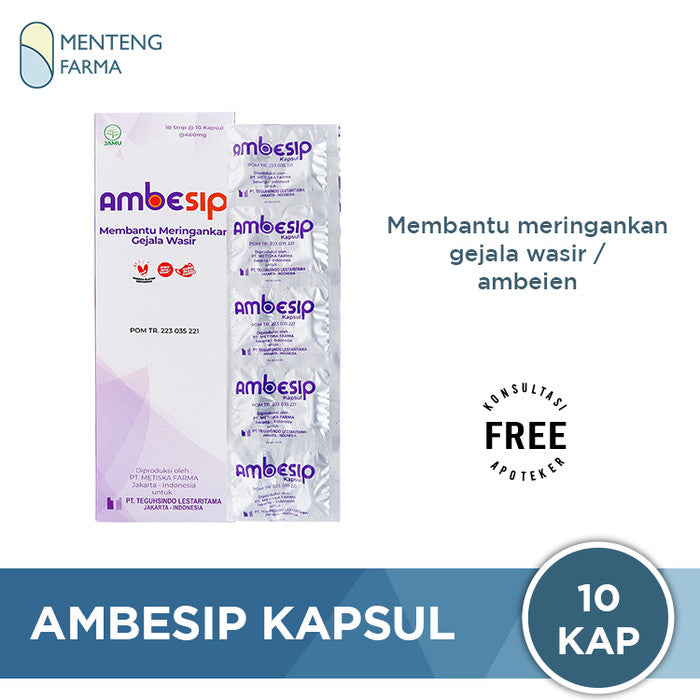 Ambesip 10 Tablet - Meredakan Gejala Wasir - Menteng Farma