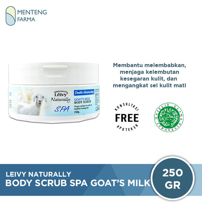 Leivy Body Scrub Spa Goats Milk 250 Gr - Lulur Mandi Melembabkan Kulit - Menteng Farma