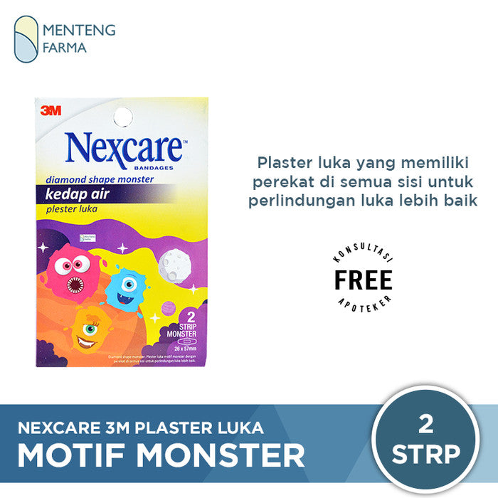 Plester Luka 3M Nexcare Waterproof Motif Monster - Plester Luka Anak - Menteng Farma