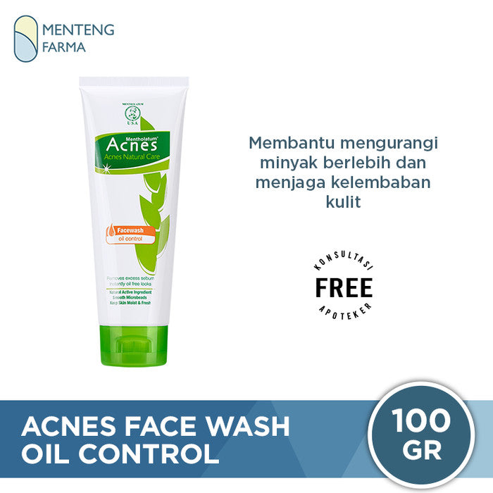 Acnes Natural Care Face Wash Oil Control 100 Gr - Mengontrol Minyak di Wajah