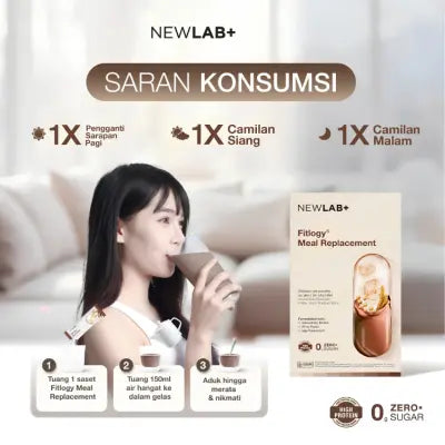 Newlab Fitlogy Meal Replacement 12 Sachet - Minuman Rasa Coklat Pengganti Makan Harian