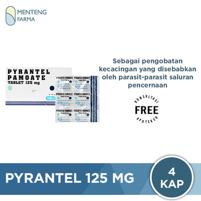 Pyrantel 125 mg 4 Kapsul - Membantu Mengatasi Cacingan - Menteng Farma