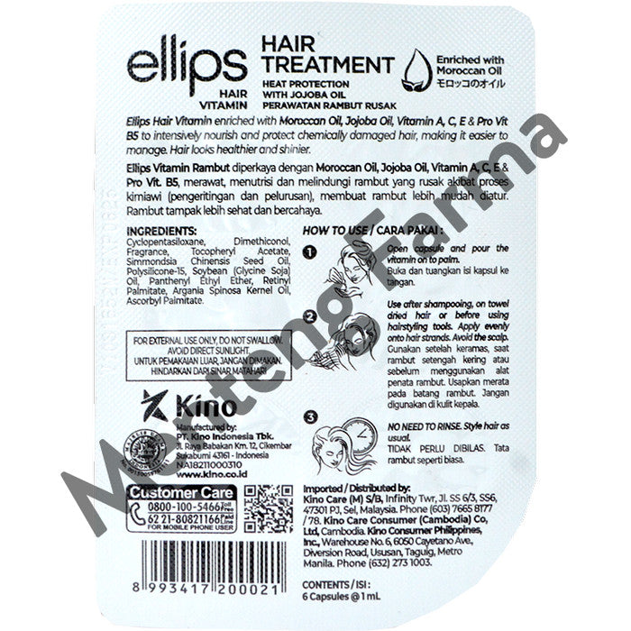 Ellips Hair Vitamin Hair Treatment 6 Kapsul - Vitamin Rambut Kering Rusak - Menteng Farma