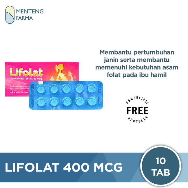 Lifolat 400 mcg 10 Tablet - Suplemen Ibu Hamil dan Menyusui - Menteng Farma