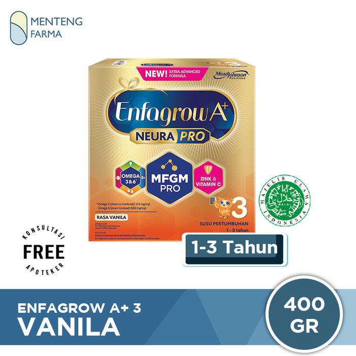 Enfagrow A+3 Vanila - Susu Pertumbuhan Anak 1-3 Tahun 400 gram
