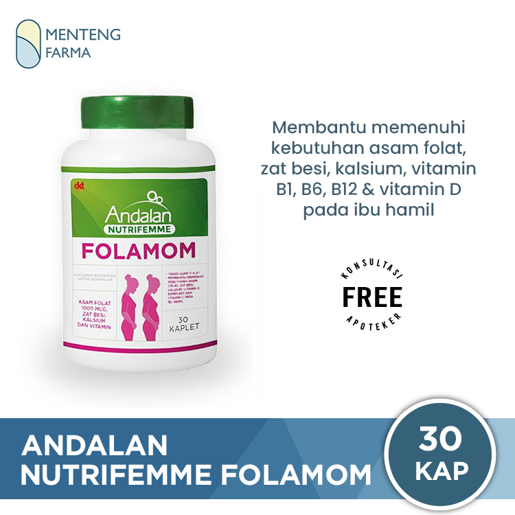 Andalan Nutrifemme Folamom 30 Kaplet - Suplemen Ibu Hamil