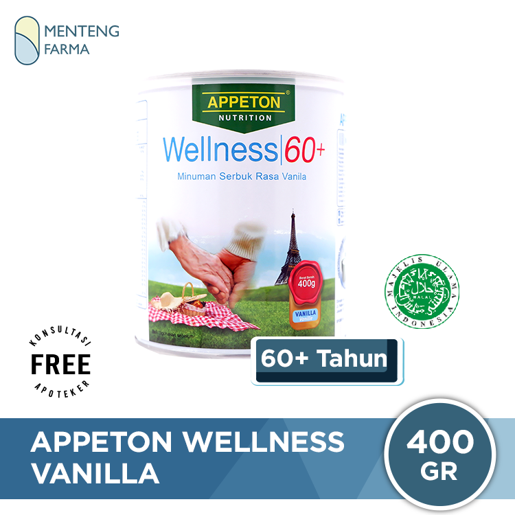 Appeton 60+ Vanilla 400 gr - Susu Penambah Nutrisi Lansia
