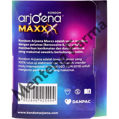 Kondom Arjoena Maxxx Isi 2 - Kondom Dengan Pelumas Tahan Lama - Menteng Farma