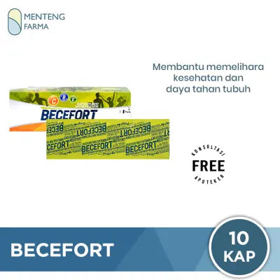 Becefort 10 Tablet - Kombinasi Vitamin C 500 mg, B kompleks, dan E