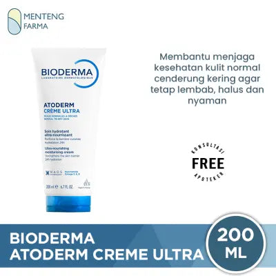 Bioderma Atoderm Creme Ultra Tube 200 ml - Pelembab Kulit Kering