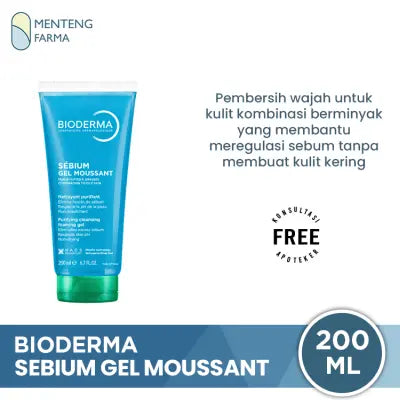 Bioderma Sebium Gel Moussant 200 ml - Facial Wash Kulit Berminyak