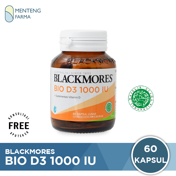 Blackmores Bio D3 1000 IU 60 Kapsul - Suplemen Vitamin D 1000 IU - Menteng Farma