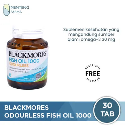 Blackmores Odourless Fish Oil 1000 mg - Isi 30 Kapsul Lunak