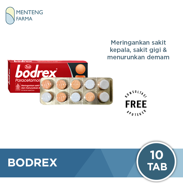 Bodrex 1 Blister 10 Tablet - Obat Sakit Kepala, Sakit Gigi, dan Demam