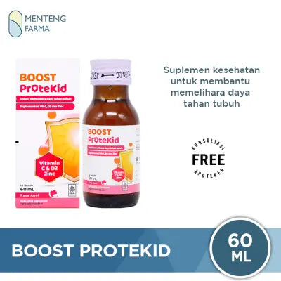 Boost Protekids 60 mL - Suplemen Kesehatan Anak Vitamin C & D3, Zinc Rasa Apel