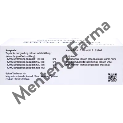 Calcium Lactate Nova 500 mg 10 Tablet - Suplemen Kalsium