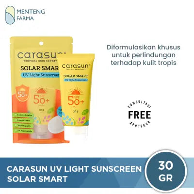 Carasun Solar Smart UV Light Sunscreen 30 gr - Sunscreen Ringan Tekstur Cair