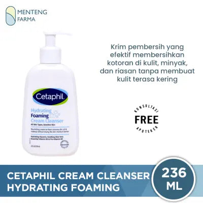Cetaphil Hydrating Foaming Cream Cleanser 236 mL - Pembersih Wajah dan Tubuh
