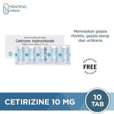 Cetirizine 10 mg 10 Tablet - Obat Rhinitis dan Gatal Alergi