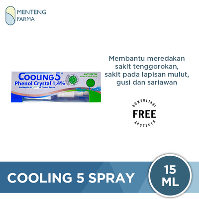 Cooling 5 Spray (Cool Mint) - Obat Sariawan dan Sakit Tenggorokan - Menteng Farma