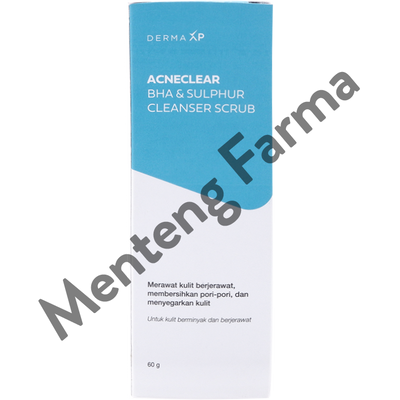 Derma XP Acneclear Cleanser Scrub - Sabun Pembersih Wajah Berminyak dan Berjerawat - Menteng Farma