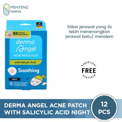 Derma Angel Acne Patch Plus with Salicylic Acid Night 12 - Plester Jerawat