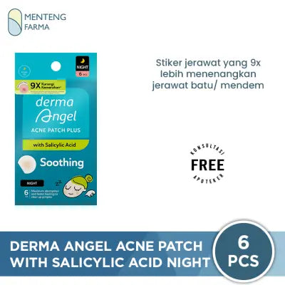 Derma Angel Acne Patch Plus with Salicylic Acid Night 6 - Plester Jerawat