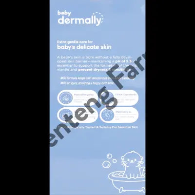 Dermally Baby Daily Gentle Wash 250 ML - Pembersih Lembut Bayi untuk Kulit Sensitif & Eksim