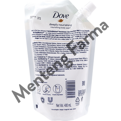 Dove Sabun Mandi Cair Deeply Nourishing 400 ML - Formula NutriumMoisture Menutrisi Melembabkan Kulit - Menteng Farma