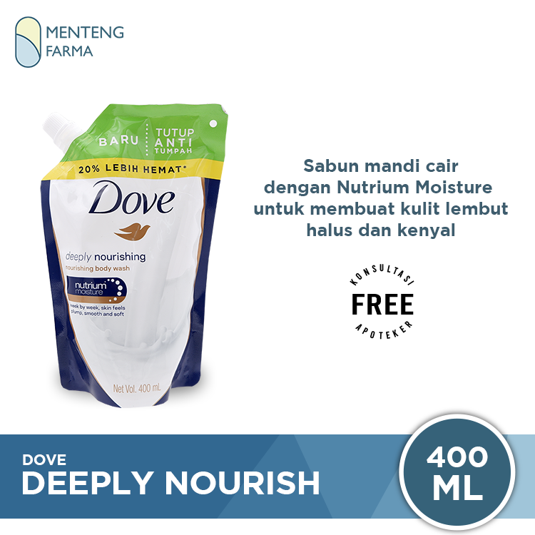 Dove Sabun Mandi Cair Deeply Nourishing 400 ML - Formula NutriumMoisture Menutrisi Melembabkan Kulit - Menteng Farma