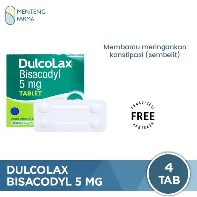 Dulcolax 5 Mg 4 Tablet - Obat Pencahar, Konstipasi, Sembelit