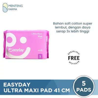 Easyday Ultra Maxi Pad 41 cm 5 Pads - Pembalut Wanita Bersalin Heavy Flow Anti Bocor & Bebas Iritasi