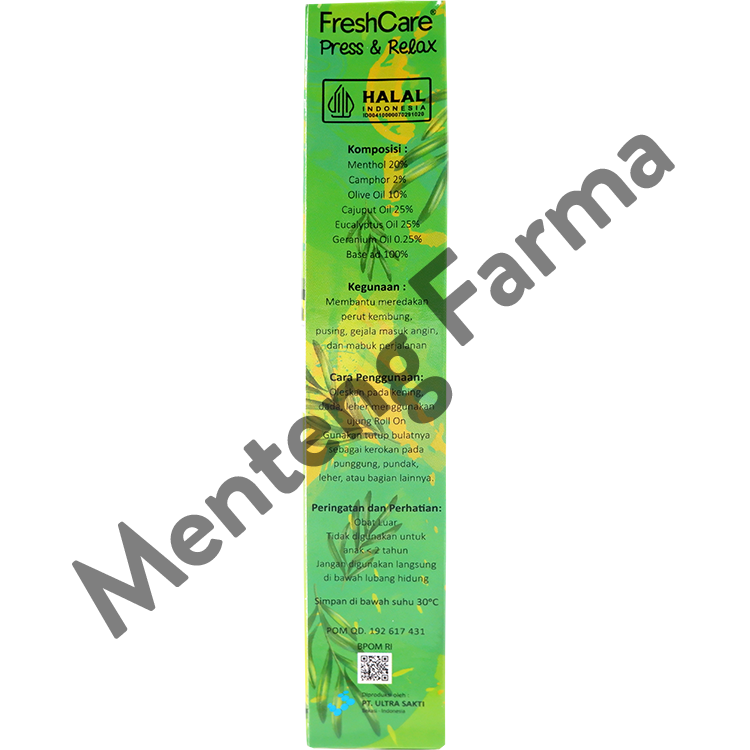 Freshcare Press & Relax Minyak Kayu Putih - Minyak Angin 2in1 Roll On dan Kerikan - Menteng Farma
