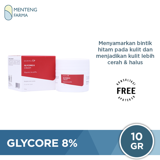 Glycore 8% Cream 10 g - Menyamarkan Kulit Gelap dan Flek Hitam