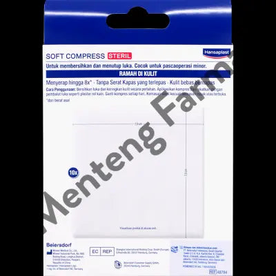Hansaplast Soft Compres 7,5 x 7,5 cm isi 10 Lembar - Kasa Steril Membersihkan & Menutup Luka