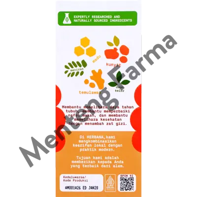 Herbana Little Lila Children's 3 in 1 Herbal Immune 12 Stickpacks - Suplemen Herbal untuk Meningkatkan Imunitas