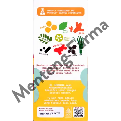 Herbana Little Lila Children's Herbal Cough Relief 12 Stickpacks - Meredakan Batuk & Melegakan Tenggorokan
