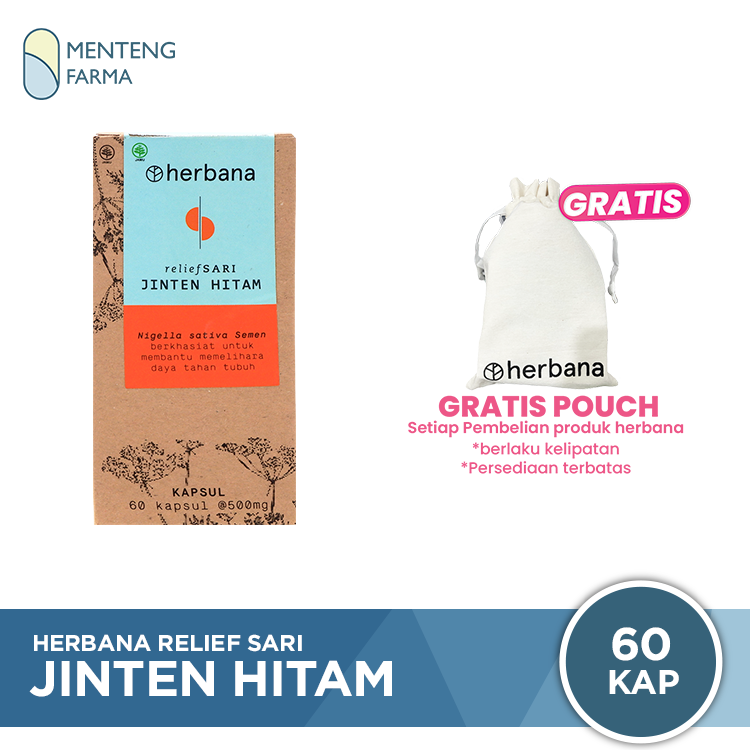 Herbana Relief Sari Jinten Hitam 60 Kapsul - Memelihara Daya Tahan Tubuh