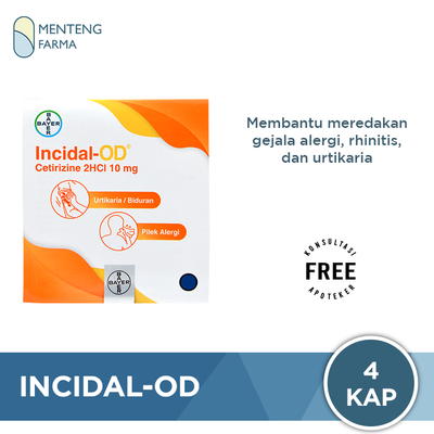 Incidal-OD 4 Kapsul - Obat Alergi Rhinitis Urtikaria - Menteng Farma